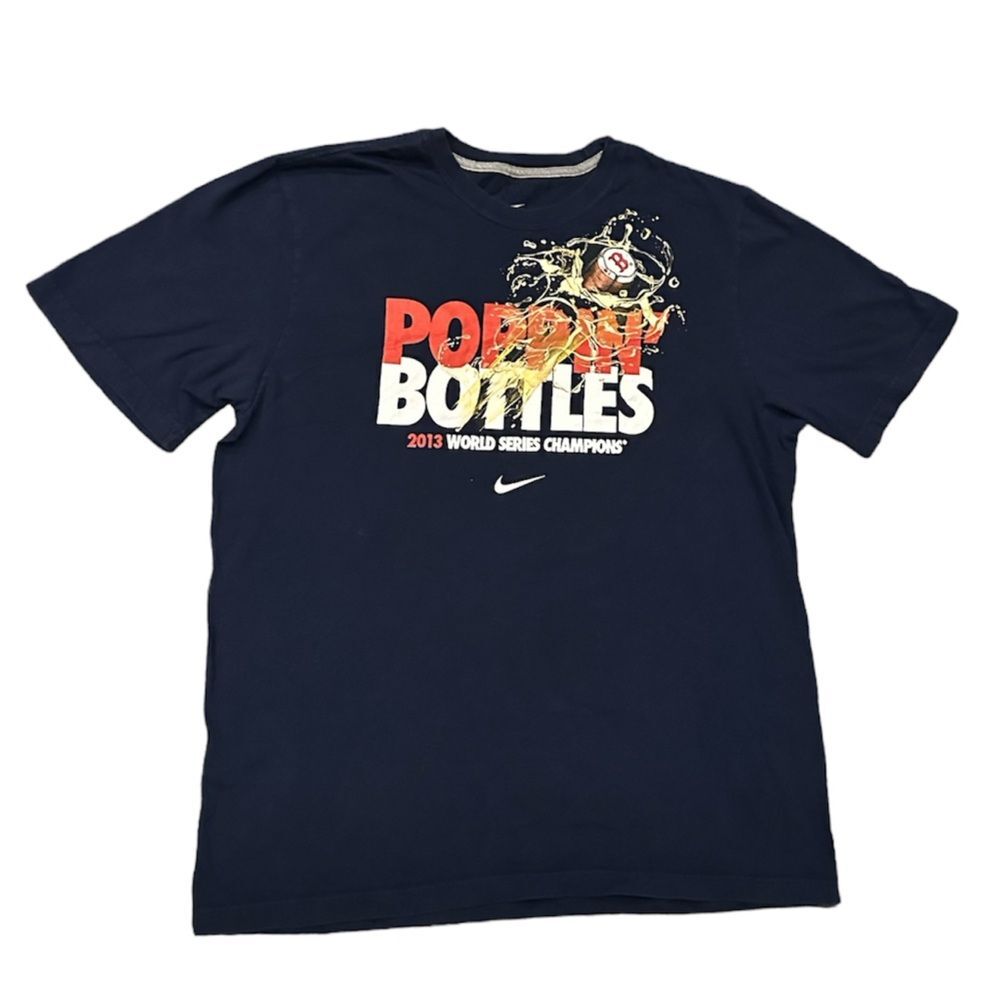 VTG Boston Red Sox 2013 Word Series Champs Poppin’ Bottles Nike Tee Men’s XL
